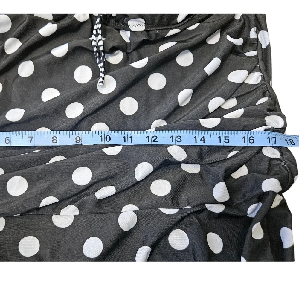 Polka Dot Retro Swim Top Dress Cover Up Plus Size XXL Padded Sweetheart Neck - Picture 7 of 8